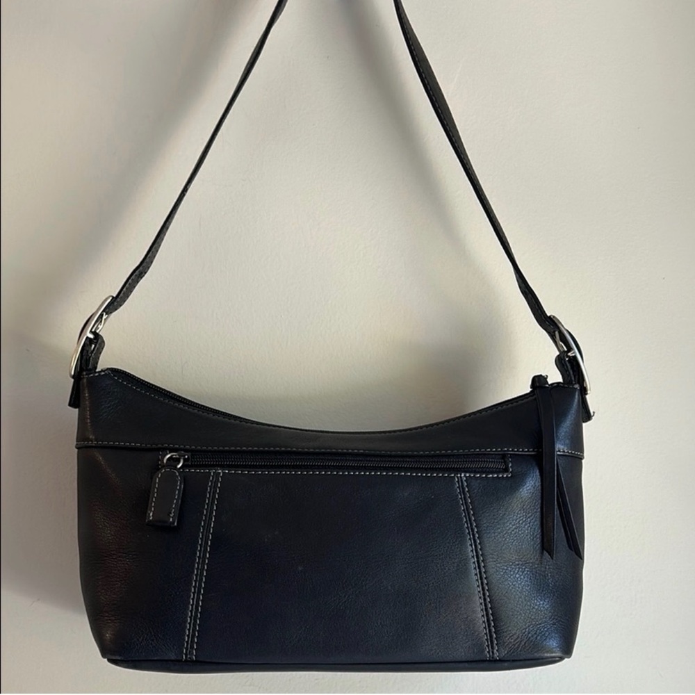 Tignanello Black Leather Shoulder Hobo Bag - Picture 3 of 5